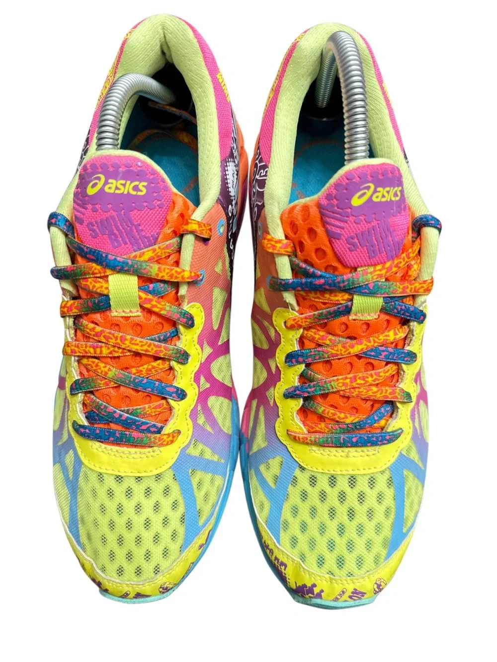 ASICS Women's Neon Multi-Color Athletic Running Shoes - Yellow Pink Orange Blue